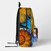 Floral Oranje Geel Blauw Abstracte Kunst Bedrukte Rugzak (Links)