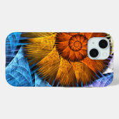 Floral Oranje Geel Blauw Abstracte Kunst Case-Mate iPhone Case (Achterkant (horizontaal))
