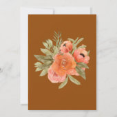Floral Oranje Greenery Waterverf Rustic Save The Date (Achterkant)