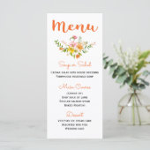 Floral Oranje Menu Lily Flowers - Roze Geel (Staand voorkant)