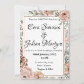 Floral orchid frame wedding invitation (Devant)