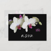 Floral Orchid RSVP bruiloft uitnodiging en monogra (Voorkant / Achterkant)