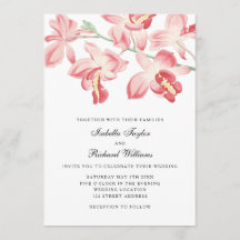 Floral orchidee elegant moderne huwelijksuitnodigi