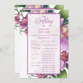 Floral Orchids Trouwprogramma Programma (Voorkant / Achterkant)