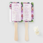Floral Orchids Trouwprogramma Set van Fans Handwaaier (Voorkant en achterkant)