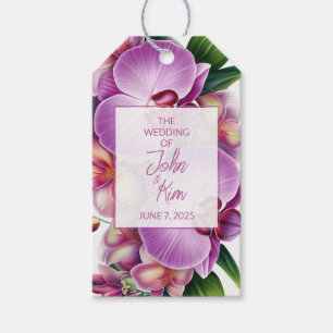 Floral Orchids Wedding Cadeaulabel
