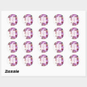 Floral Orchids Wedding Ronde Sticker (Vel)
