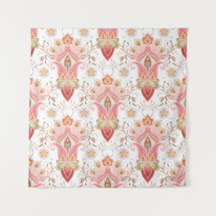 Floral oriental damask patroon met paisley en pe wandkleed