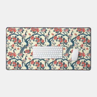 Floral Oriental Peacock Japandi stijl Bureaumat