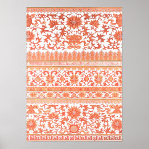 Floral Ornament Asian Style Poster van Owen Jones