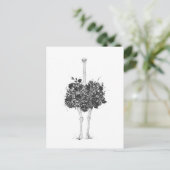 Floral ostrich briefkaart (Staand voorkant)