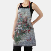  Floral Oud Handschrift Aangepast Initiaal Schort (Insitu)