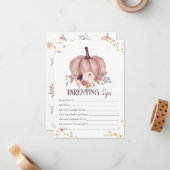 Floral Ouderschap Tips, Ouders-to-be Advies Notitiekaartje (Voorkant / Achterkant in situ)