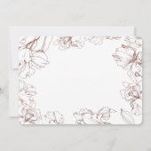 Floral Outline Design in Yellow Mustard BG Wedding Save The Date (Achterkant)