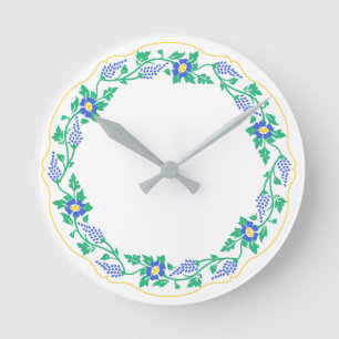 Floral oval ronde klok