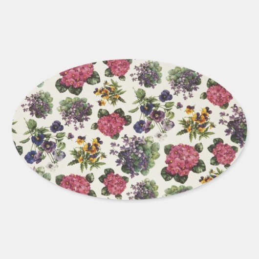 Floral Ovale Sticker (Voorkant)