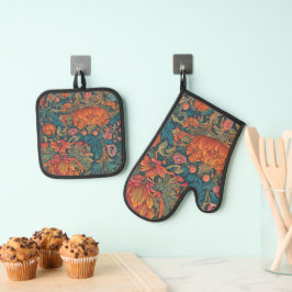 Floral Ovenwant & Pannenlap Set
