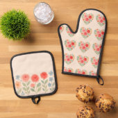 Floral Ovenwant & Pannenlap Set (Top down)