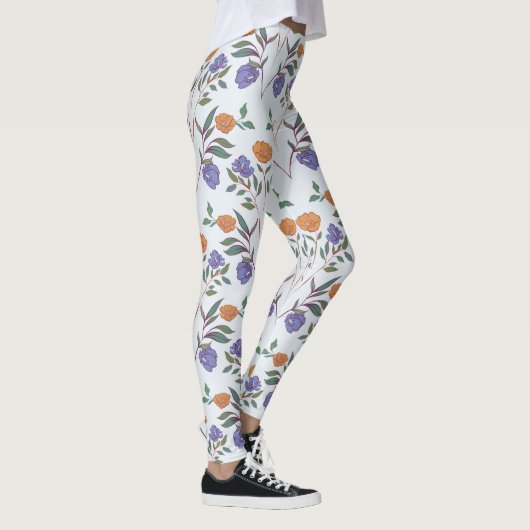 Floral over patroon terugzetten leggings (Rechts)
