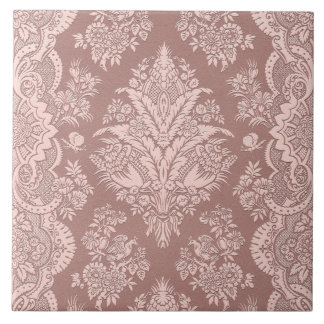 Floral over Rosy Beige Tegeltje