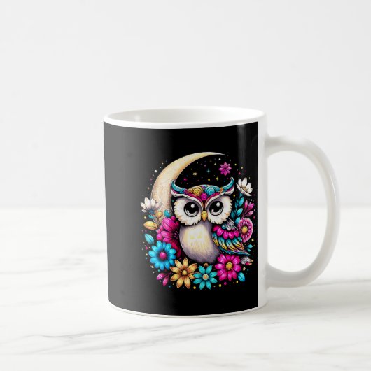 Floral Owl And Moon Koffiemok (Rechts)