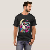 Floral Owl And Moon  T-shirt (Voorkant volledig)