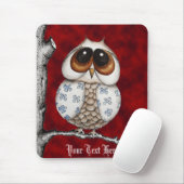 Floral Owl Red Mousepad Muismat (Met muis)