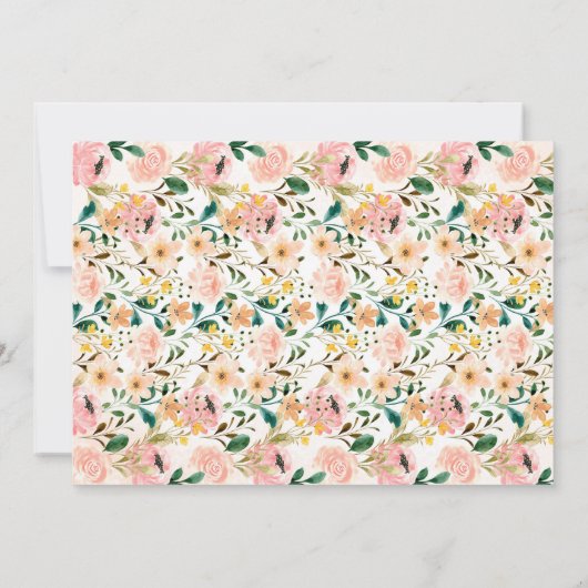 Floral Paard Verjaardag Foto Kaart (Achterkant)