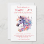 Floral Paard Verjaardag Kaart (Voorkant)