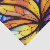 Floral Paars Blauw Geel Glas in lood Ontkoppeling Tissuepapier (Detail)