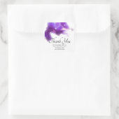 Floral Paars Orchid bedankt Vierkante Sticker (Tas)