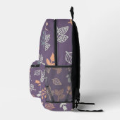 Floral Paars Pattern Bedrukte Rugzak (Rechts)