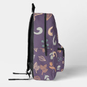 Floral Paars Pattern Bedrukte Rugzak (Links)