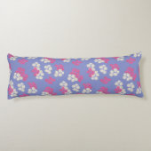 Floral Paars Pattern Body Cushion Lichaamskussen (Achterkant)