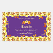 Floral Paars Product Packaging Label Gele rozen (Voorkant)