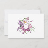 Floral Paars RSVP Kaartje (Achterkant)