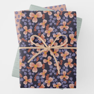 Floral Paars verpakkingspapier Inpakpapier Vel