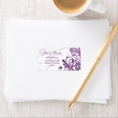 Floral Paars Wedding Return Address Label (Insitu)