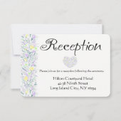 Floral Paars Yellow Weddenschappen Kaart (Voorkant)