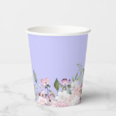 Floral Paarse Celebration Custom Papieren Bekers (Achterkant)