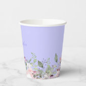 Floral Paarse Celebration Custom Papieren Bekers (Links)