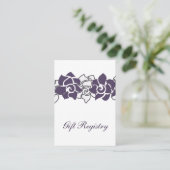 floral paarse Gift register Kaarten (Staand voorkant)