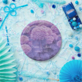 Floral Paarse Hydrangea Land Rustic Wedding Papieren Bordje (Feest)