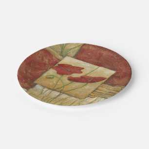 Floral Painting with Visible Brush Strokes Papieren Bordje