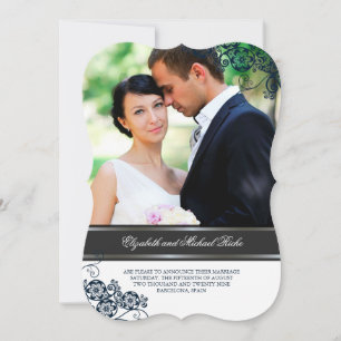 Floral Paisley Boho Chic Photo Wedding Kaart