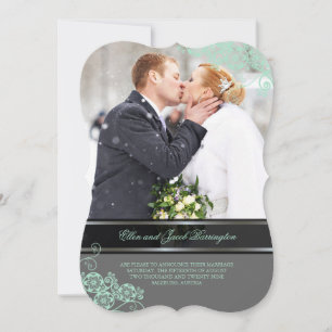 Floral Paisley Boho Chic Photo Wedding Kaart