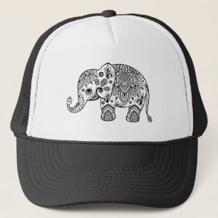 Floral Paisley Cute Elephant Illustratie Trucker Pet