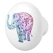 Floral Paisley Elephant Keramische Knop (Rechts)