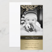 Floral Paisley Gold Carte photo (Devant / Derrière)