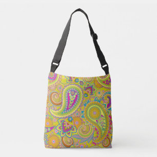 Floral Paisley naadloos patroon I + jouw ideeën Crossbody Tas